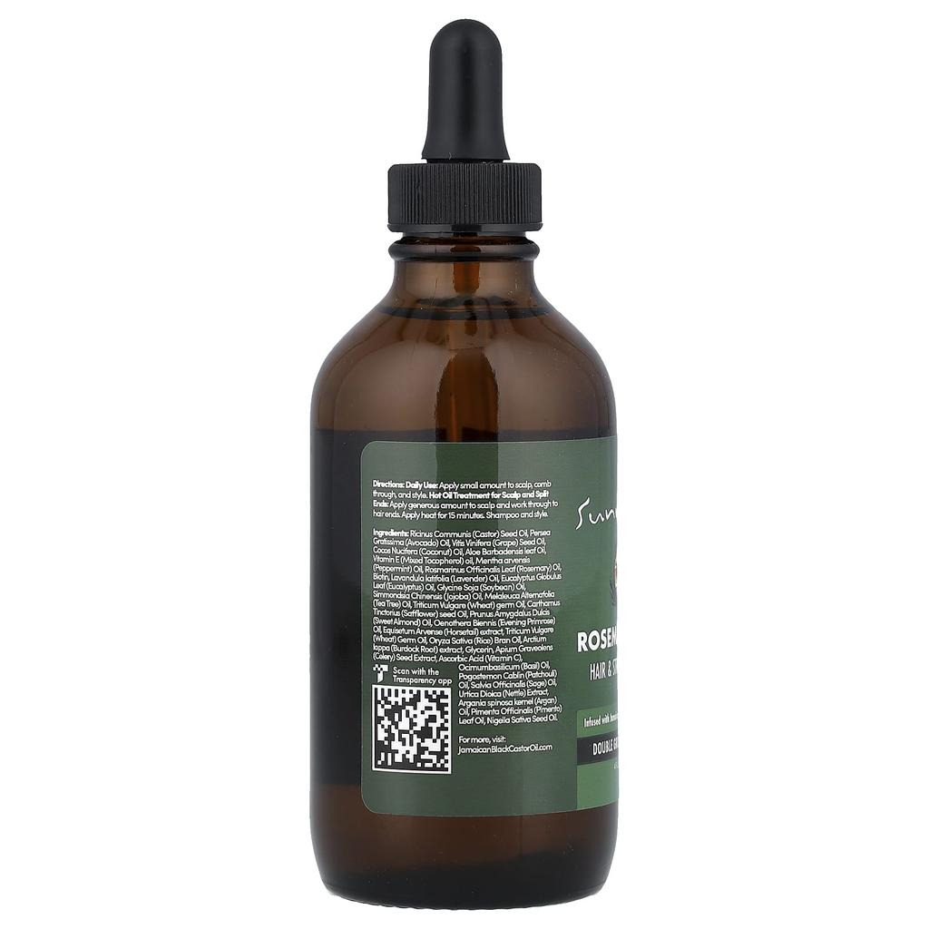 Sunny Isle Rosemary Mint, Hair and Root Oil, 4 Fl Oz (118 Ml)