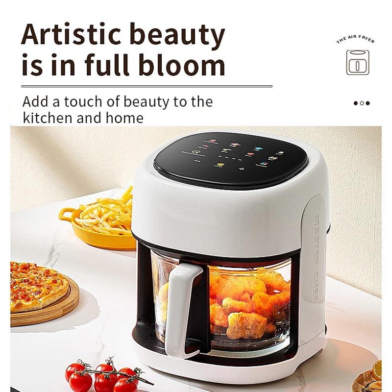 Intelligenter 4,5L Glas-Heißluftfritteuse – Sichtbares Garen, Leicht zu reinigen, Multifunktionaler All-in-One Elektrischer Frittierer für Zuhause
