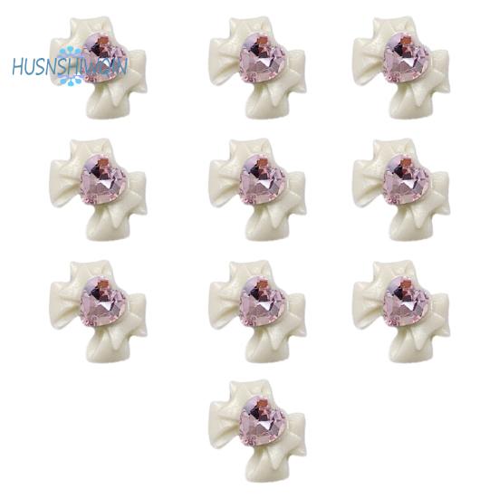 10ks Bow Nail Charms Dragon Heart Resin 3D Ekologické kosmetické doplňky pro krásné a okouzlující nehty