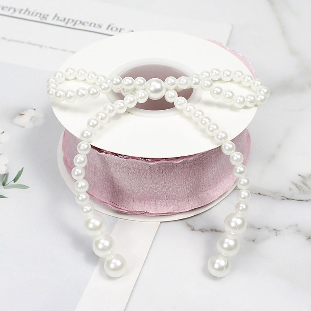 10PCS White Imitation Pearl Bow Cake Decorations Bow Dots Cupcake Toppers for Children's Birthday Baby Shower Cake Decorations