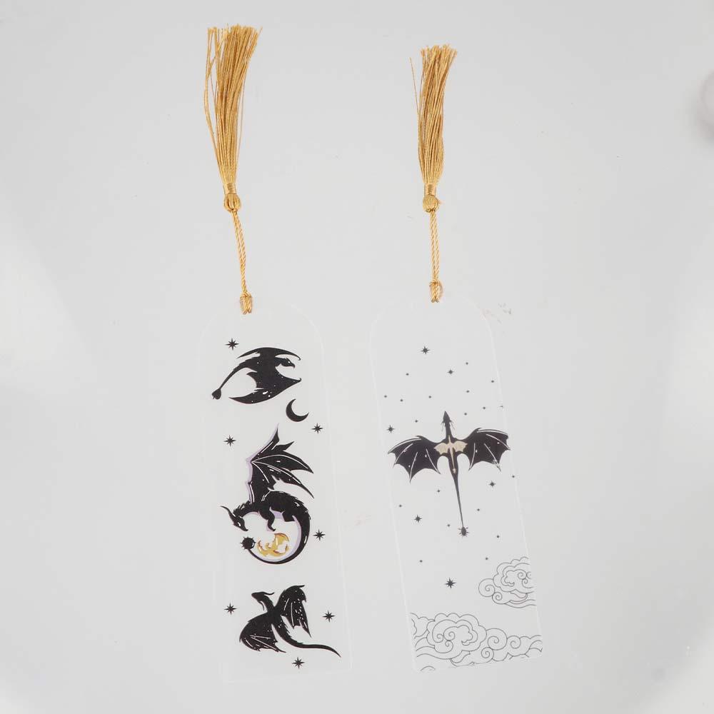 Transparency Black Dragon Book Mark Gothic Punk Reading Supplies Anime Book Tags Collection