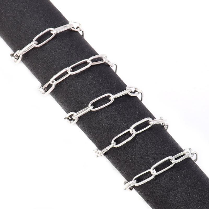 5 Yards/Roll Aluminium Paperclip Chains Ripple Oval Cross Chain for Necklace Bracelet Bag Gifts DIY Jewelry Making Components