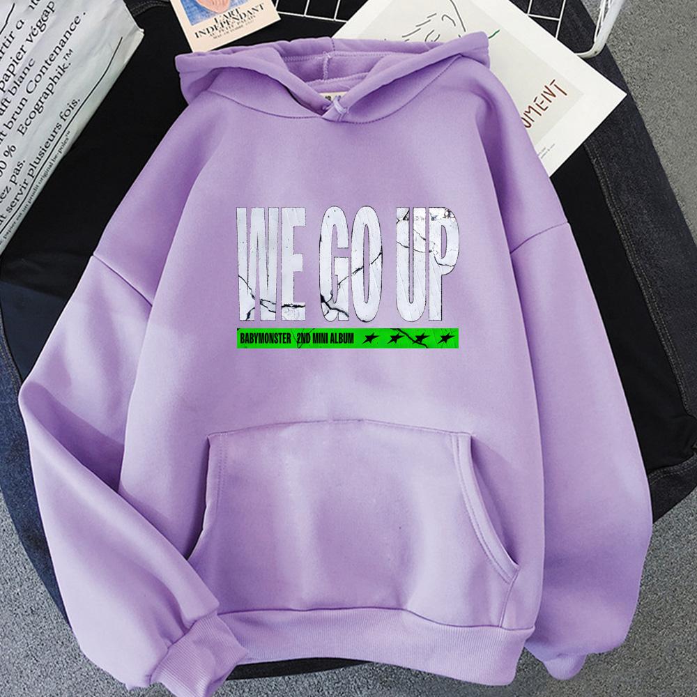 Song WE GO UP Hoodies Baby Korean Girl Group Monster  with Hooded Simplicity Casual Sweatshirt Moletom Cartoon Winter Hoody