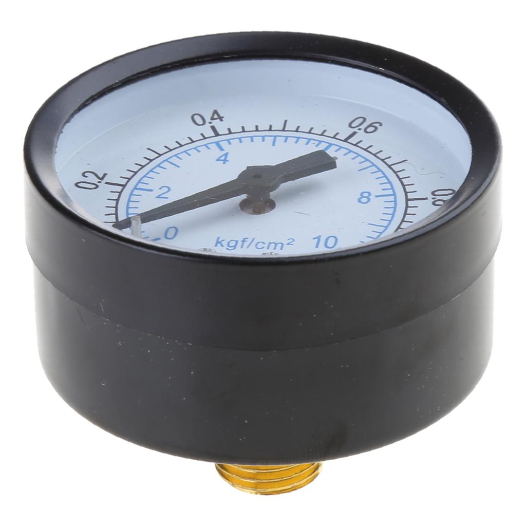 Pressure Gauge 0 to 1Mpa Brass 1/4" Male NPT Thread Lower Mount, Multiple Function
