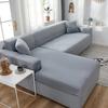 Sofa Covers For Living Room Elastic Solid Corner Couch Cover L Shaped Chaise Longue Slipcovers Chair Protector 1 /2 /3 /4 Seater