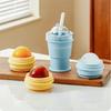 Leak-Proof Ice Cube Water Bottle with Straw Silicone Collapsible Mug Durable Ice Kettle  Cold Juice