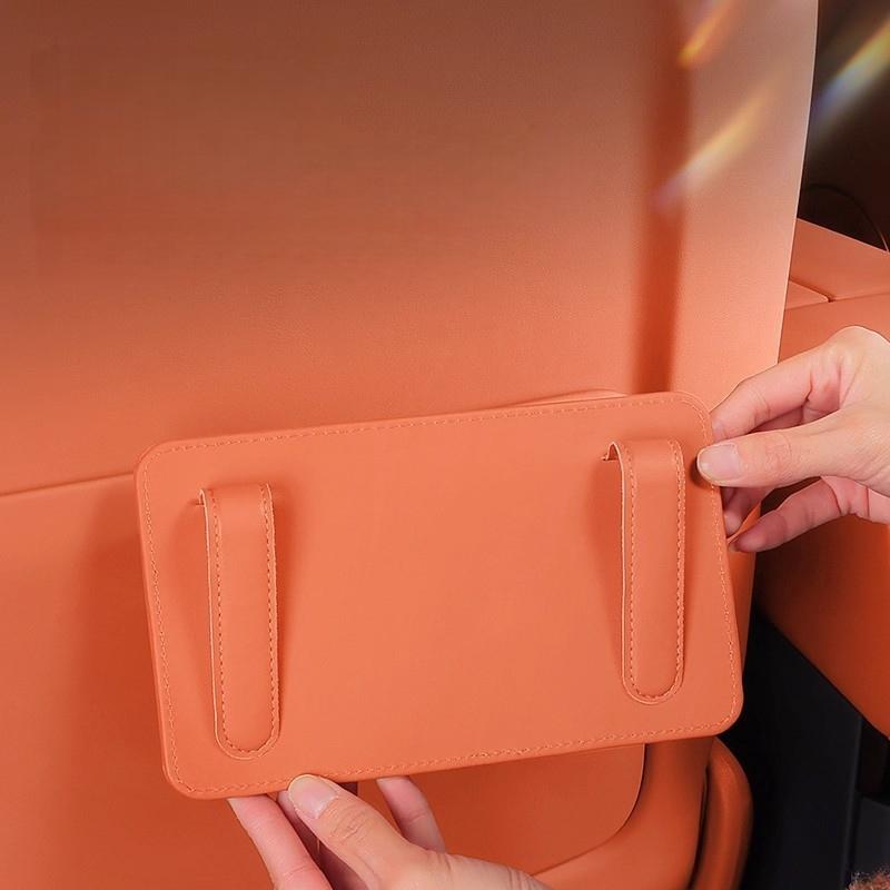 2-in-1 Car Door Cup Holder & Organizer Box Leather Storage Box with Phone Holder, for Drinks, Keys, Phones, Snacks Car Trash Can