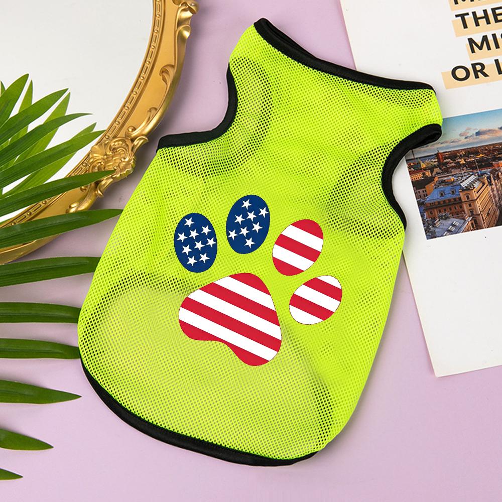 Breathable Mesh Dog Summer Tank Top Cute Cartoon Print Sleeveless Pet Vest Puppy Clothes For Chihuahua Teddy Small Dogs Cat