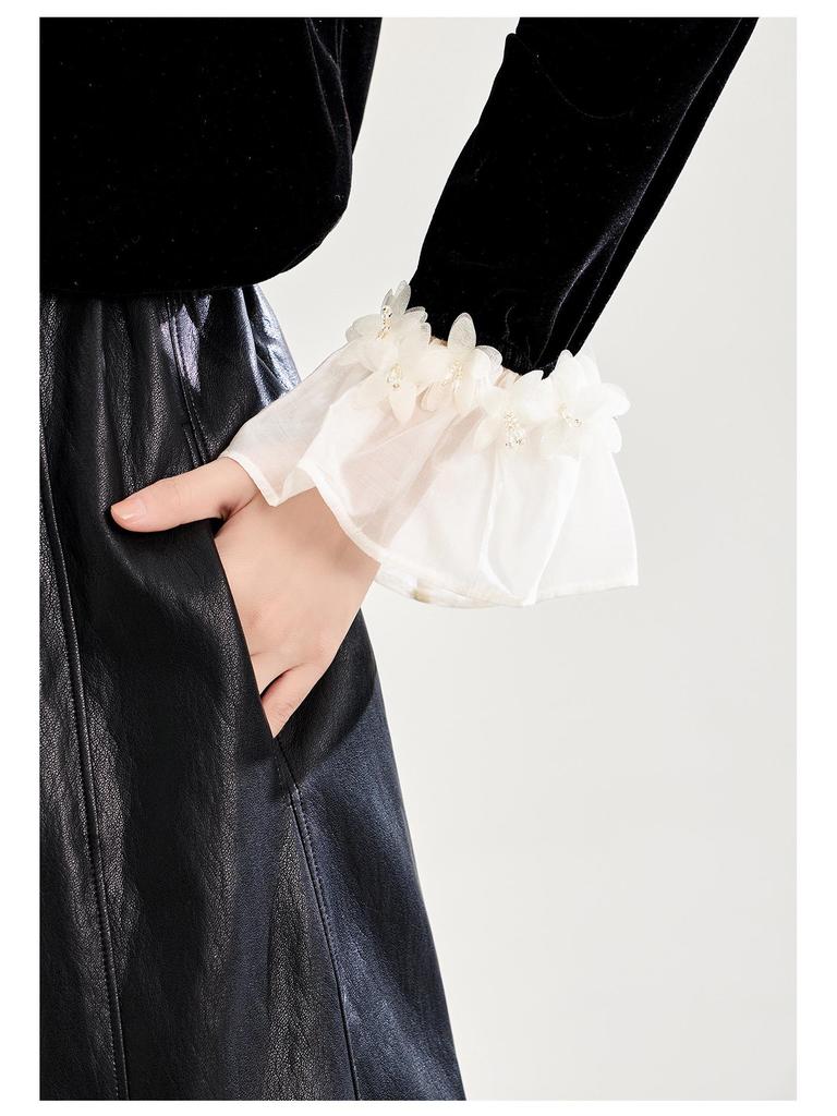Französische Romantik Chic Spitze Kragen Stoffhemd - Herbst/Winter Stil