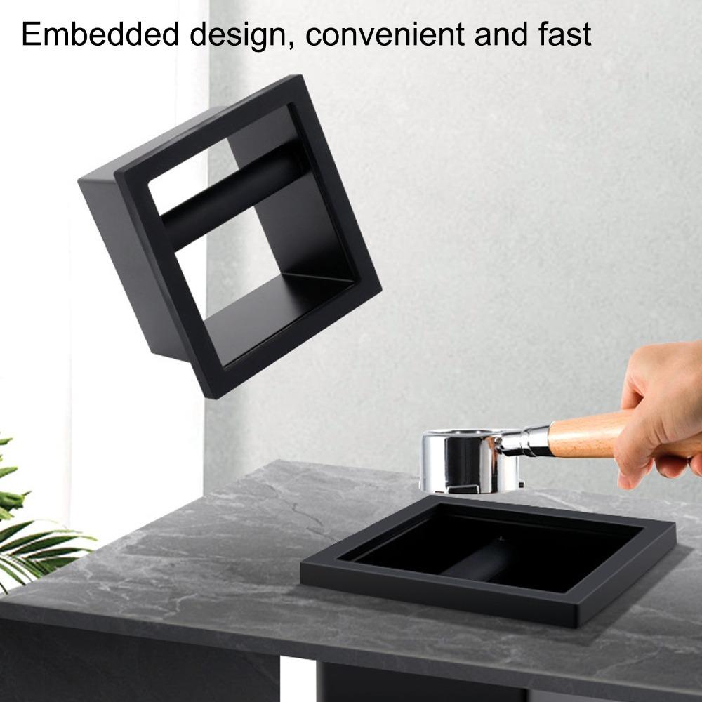 Black Rubber Coffee Knock Box Bottomless Bottomless Knock Box  Commercial Coffee Shop
