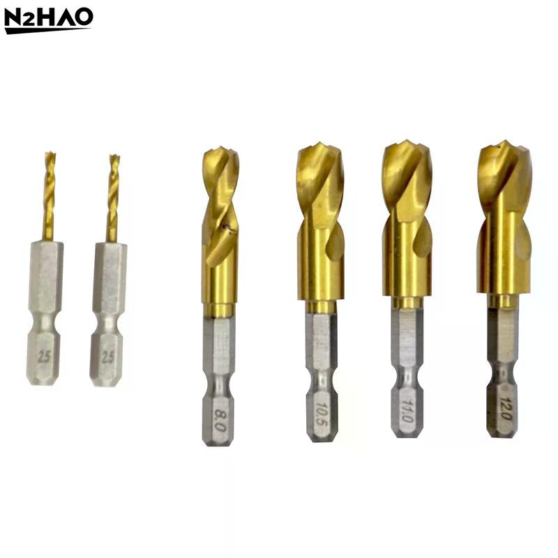 High Hardness 2-10MM Twist Drill Bit Hex Shank Ultra-short Hole Opener Stainless Steel Special Drill Wood Metal