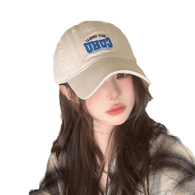 Cihu Cotton Baseball Cap With Embroidered Letters For Outdoor Casual Wear