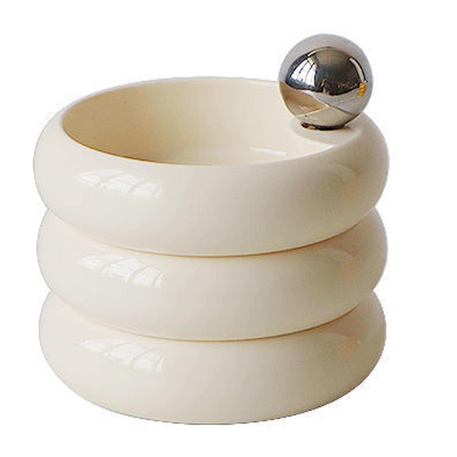 

Вращающаяся шкатулка для хранения украшений из меламина, многофункциональный многослойный органайзер для украшений, настольный органайзер для сережек белый