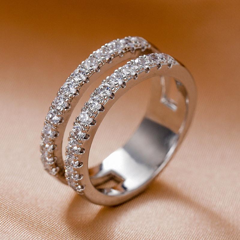 CopperBling Bling Promise Rings with Round CZ Wedding Ring for Women High Quality Trendy Jewelry