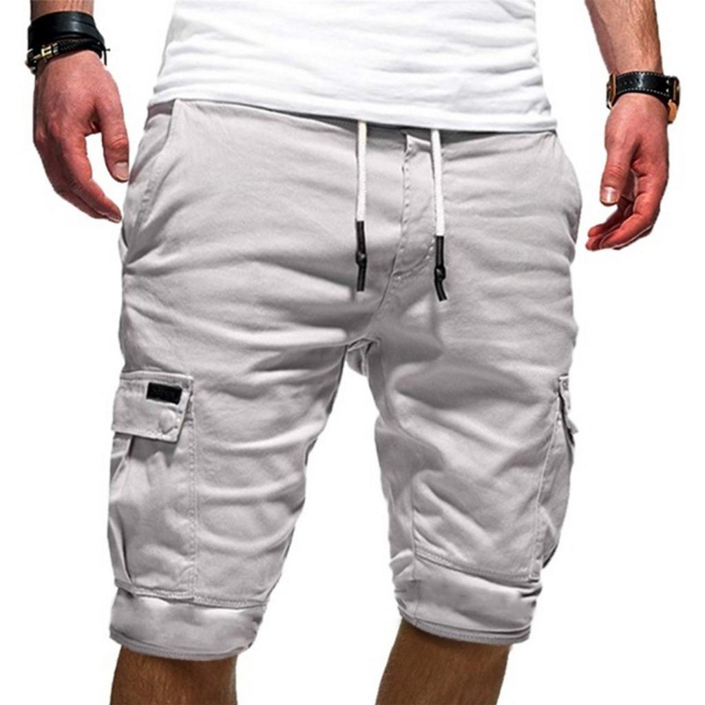 Men's Summer Casual Outdoors Casual Patchwork Pockets Overalls Sport Tooling Shorts Pants