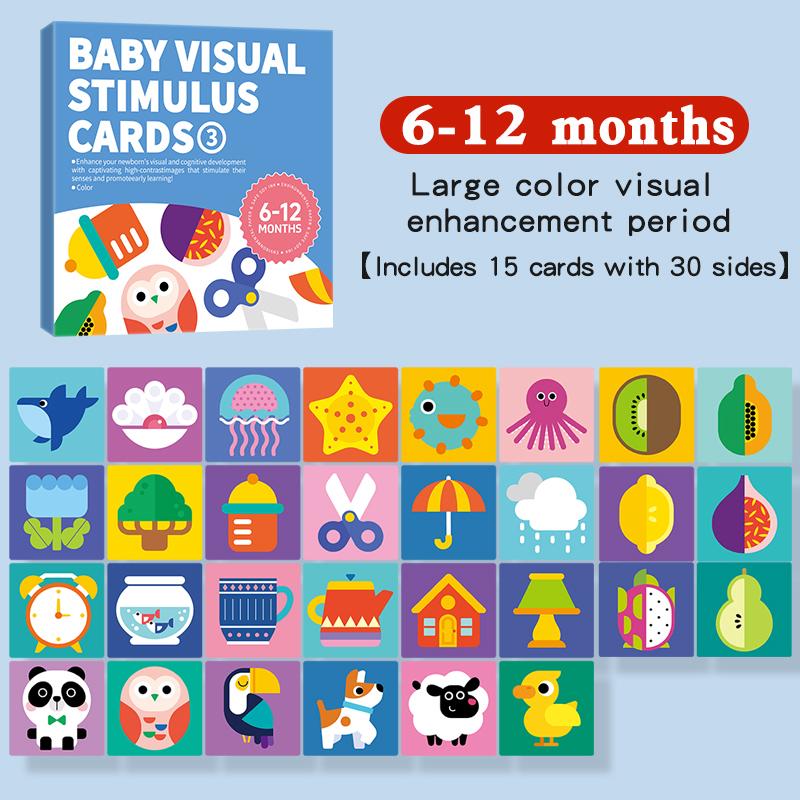 Carte per Stimolazione Visiva del Bambino Montessori Alto Contrasto Flash Card Regalo per Neonati Giocattolo Cognitivo per Bambini