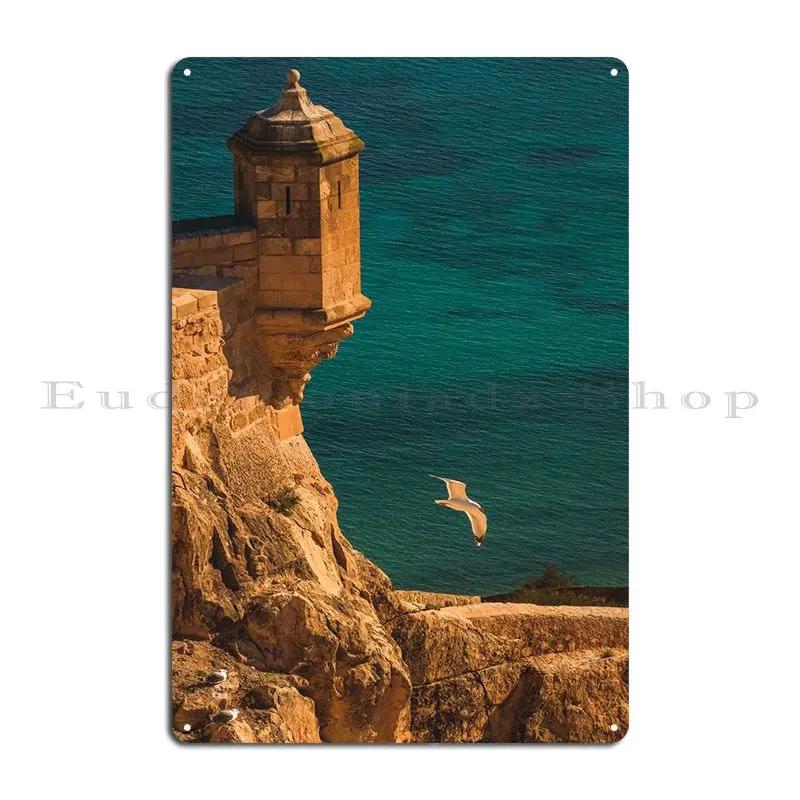 Alicante Spain Iron Statue of a Medieval Warrior At Santa Barbara Castle Metal Plaque Classic Plaques Club Bar Tin Sign Poster