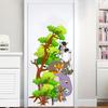 Waterproof Self-adhesive Big Tree Animal Elephant Rhino Tiger Maca Wall Sticker Bedroom Living Room Wall Decor Sticker Door Sticker