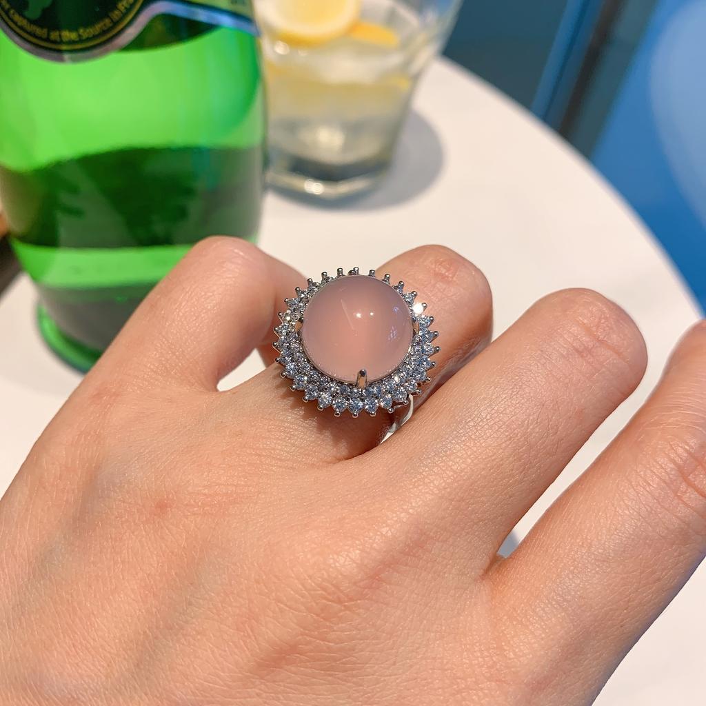 Jewelry Ice Seed Fluorescent Round Violet Temperament Chalcedony Pendant, Women'S Birthday Gift 14 * 14