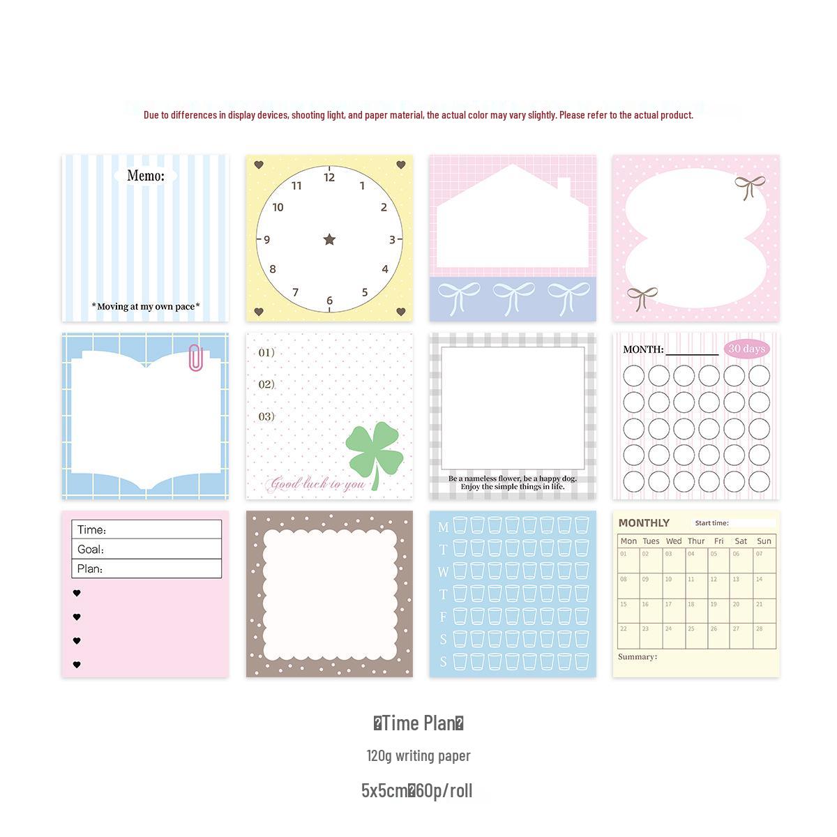 Waka Waka Hand-painted 60-Day Date Stickers Mini Paper Pad 60 Sheets