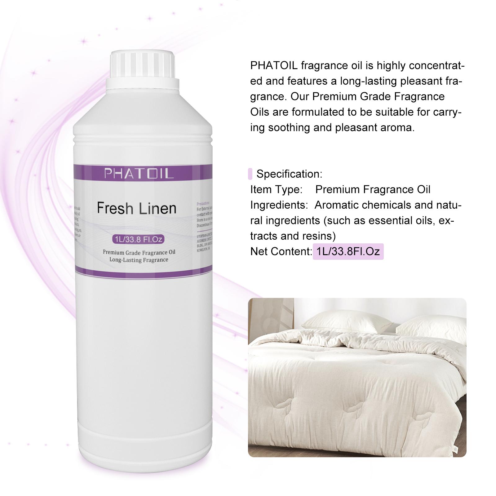 

PHATOIL 1000 мл/33,8 жидких унций Ароматические масла для диффузоров, изготовления свечей, парфюмерии своими руками, освежителей воздуха, идеально подходят для домашнего офиса в автомобиле Fresh Linen