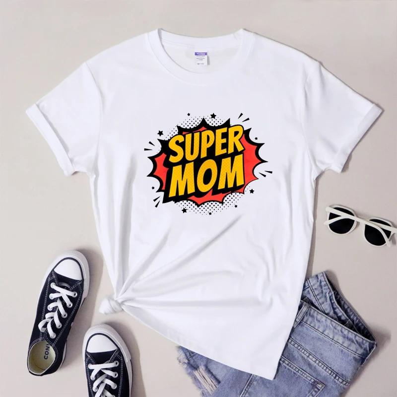100 Cotton Super Mom TShirt Sarcastic Best Mom Gift Shirt Funny Women Short Sleeve Hipster Mom Life Tshirt Camiseta