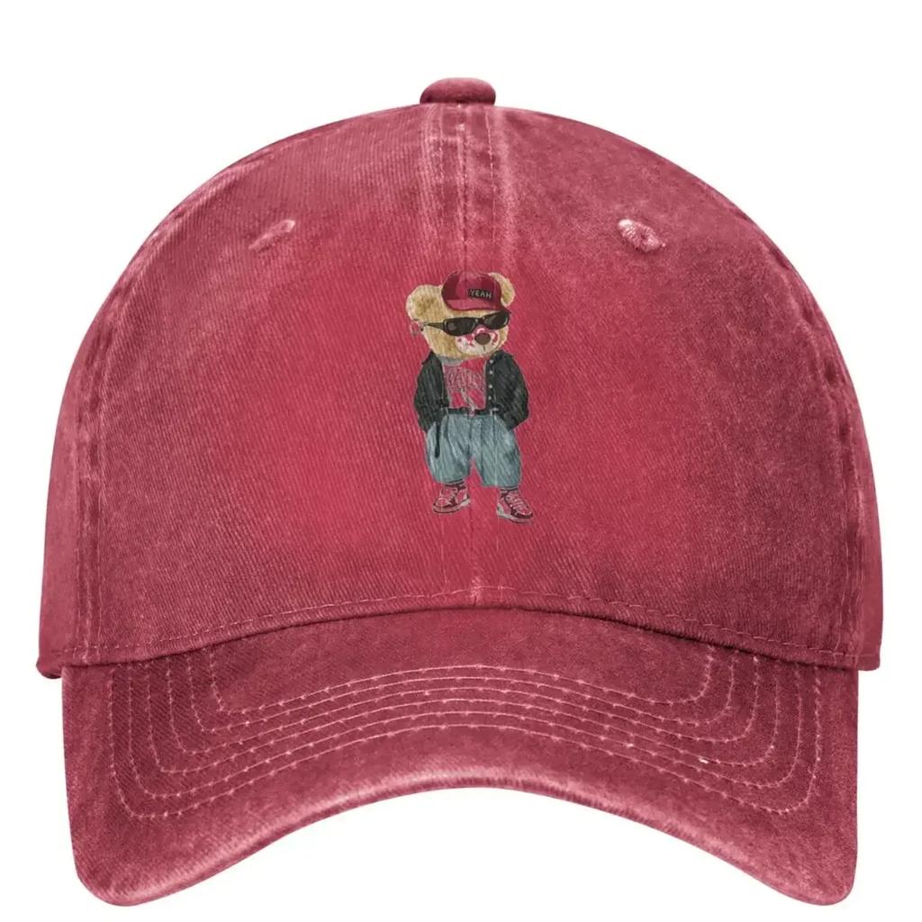 Stay Cool Boy Washed Baseball Cap Animals Bear Print Classic Trucker Dad Hat Summer Women Unisex Outdoor Sport Baseball Caps