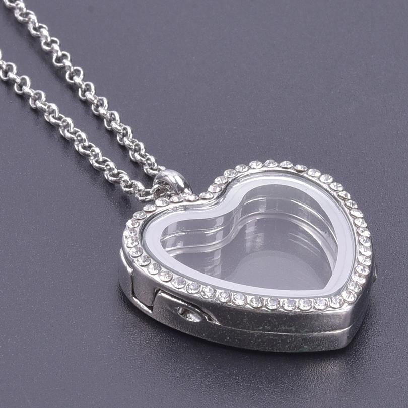1Pc Round Heart Glass Cremation Urn Locket Pendant Necklaces For Ashes Mix Geometric Memory Floating Relicario Collares Jewelry