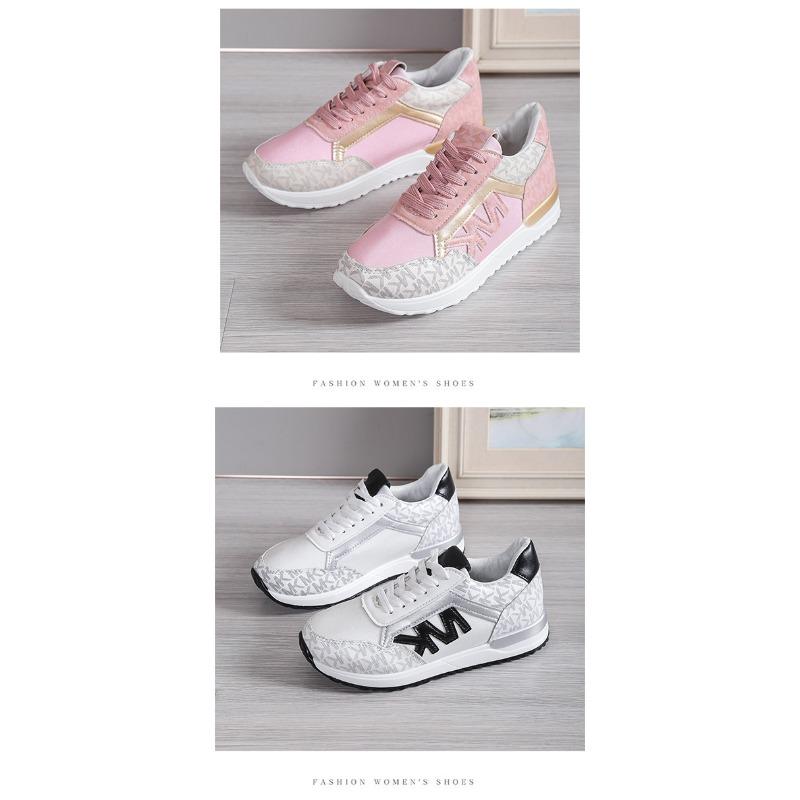 Plus Size Women's Shoes 2025 Spring/Fall Women's Patchwork Lace-Up Leather Casual Sneakers Flats