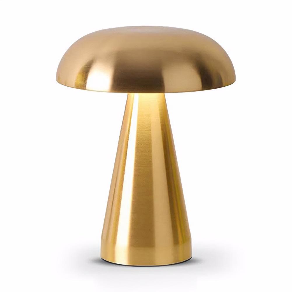 Retro Mushroom Table Lamp USB Rechargeable LED Night Light 3 Light Colors Adjustable Touch Control Reading Lamp for Home Decor