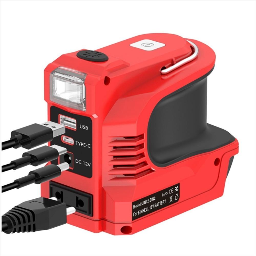 

18V 20V Power Adapter DC 20V to AC 110-120V Multiple Charging Ports Inverter Outdoor Red EU Plug
