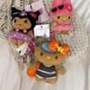 NEW Cartoon Plush Doll Keychain Black Skin Hello Kitty Stuffed Plushies Jeju Glasses Orange Bow KT cat bag Accessories