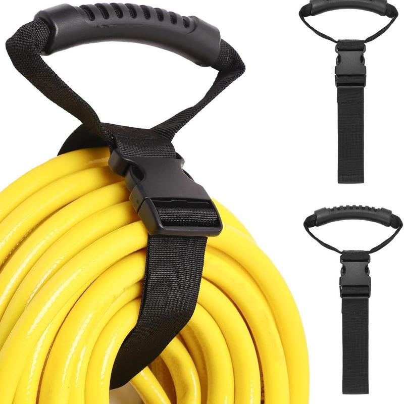 Storage Strap Heavy-Duty Hook And Loop Cord Carrying Strap, Hanger, And Organizer With Handle For Pool Hoses Garden Hoses Cables