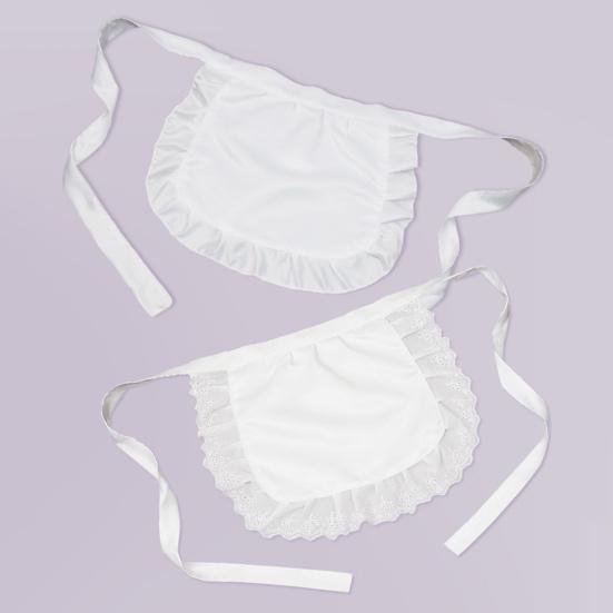 Maid Cosplay Schürze Weiß Rüschen Halbschürze Küchenkostüm Mädchen Taillenschürze für Cosplay Event Kostümparty Themenparty Accessoire