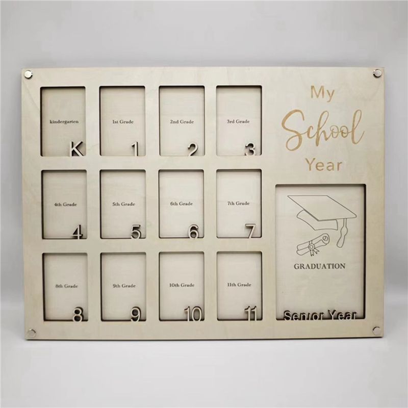 A84X-3Pc School Years Photo Frame, Graduation School Picture Frame, Back To School Gift, Kindergarten To Senior 12 Grade