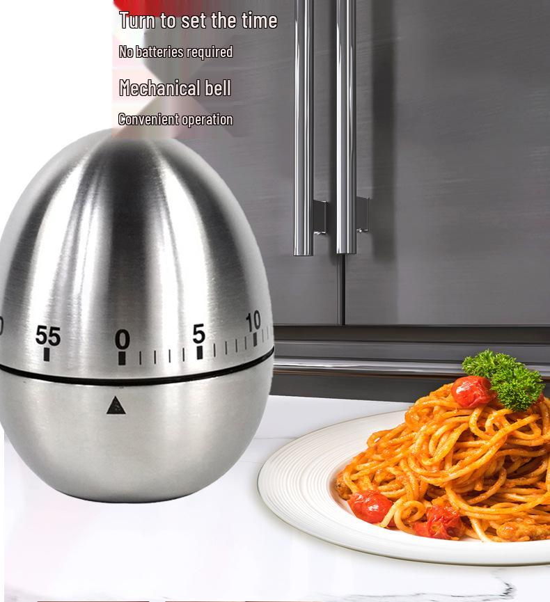 Stainless Steel 60-Minute Kitchen Timer for Baking and Cooking