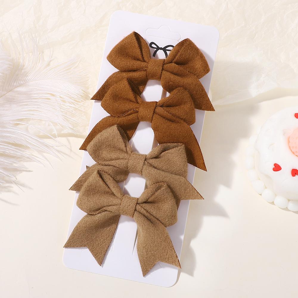 LOVEKIKI 4Pcs/lot 2.75inch Bowknot Hairgripes for Girls Lovely Hairbangs Hairclip Cute Baby Boutique Kids Hair Accessories