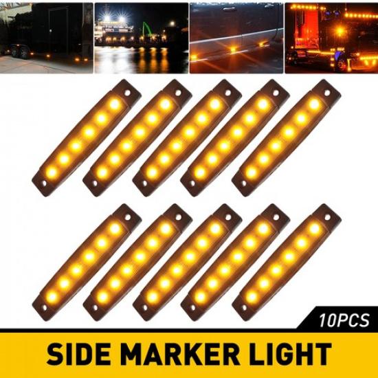 Amber Smoked LED Running Strip Lights Waterproof Fit Trailer Truck Signal lights