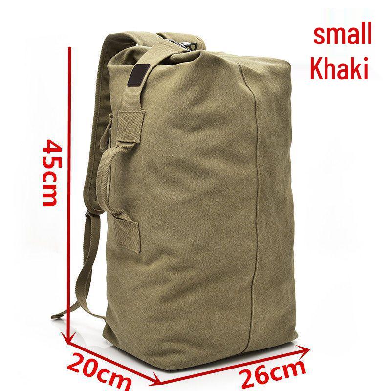 Men s Multifunctional Canvas Bucket Backpack for Outdoor Mountaineering and Travel