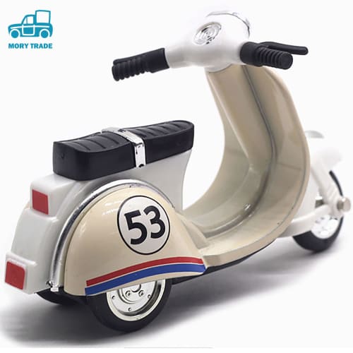 MORYTRADE Nostalgic Toy Retro Classic Pull-Back Car Diecast Miniature Car, Ages 6+, Set of 2 Scooters, Red and White