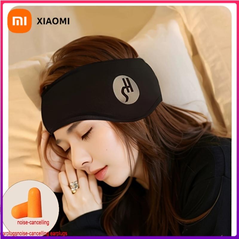 Xiaomi 1 adjustable comfortable sleep mask with noise cancelling earplugs, soft black eye mask suitable for all skin types