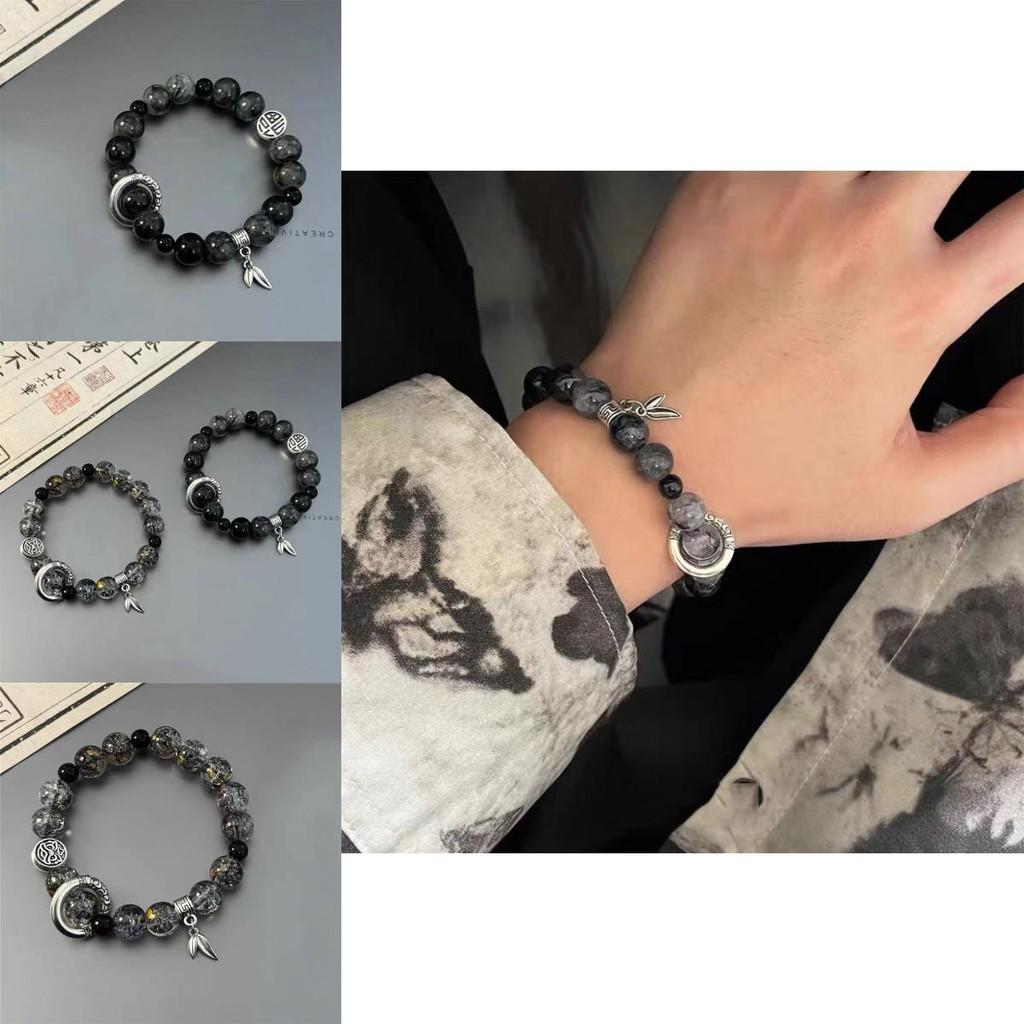 Trendy Handmade Geometric Beaded Bracelet For Couples With Ice Crack Beads