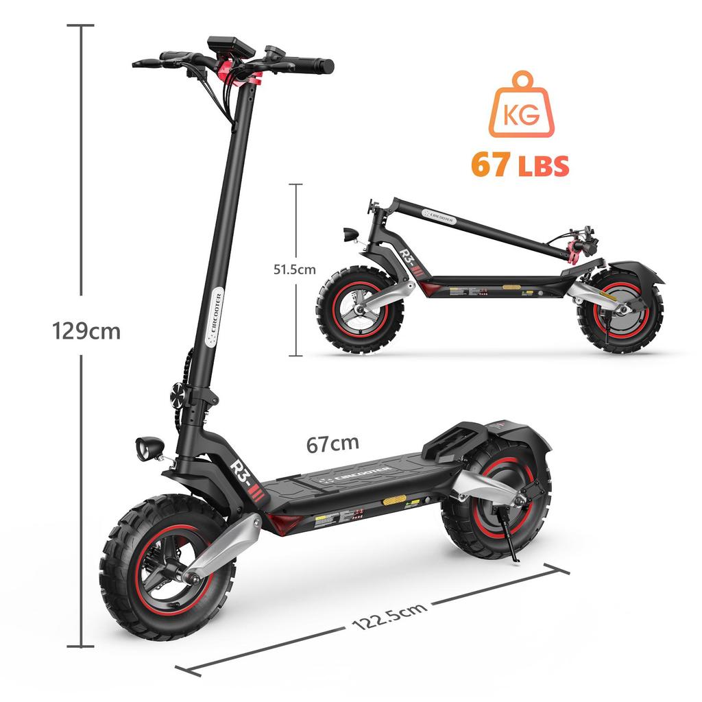 Circooter ABE-R3 10'' Electric Scooter 20km/h Max Speed 1000W Motor 48V15Ah Battery 60km Max Range with APP Control