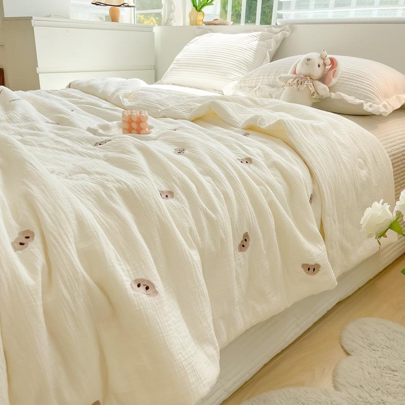 New Class A Small Fresh Double-layer Wrinkled Yarn Washed Cotton Summer Quilt Summer Cool Quilt Air Conditioner Quilt