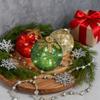 3 Pcs Christmas Ball Ornaments Pre-Lit Balls with Soft White LED Light for Tabletop Xmas Home Party Centerpiece