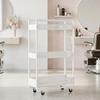 Hairdressing Trolley Cosmetic Spa For Salon Shelves Mobile Shelf On Wheels For Salon White