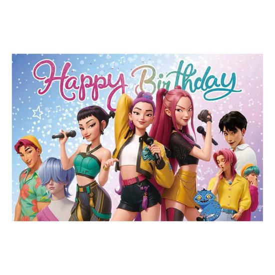 

Фоновая ткань Демон Фильм Охотники С Днем Рождения Баннер Задник Подвесная ткань Украшение Детские товары для вечеринки F