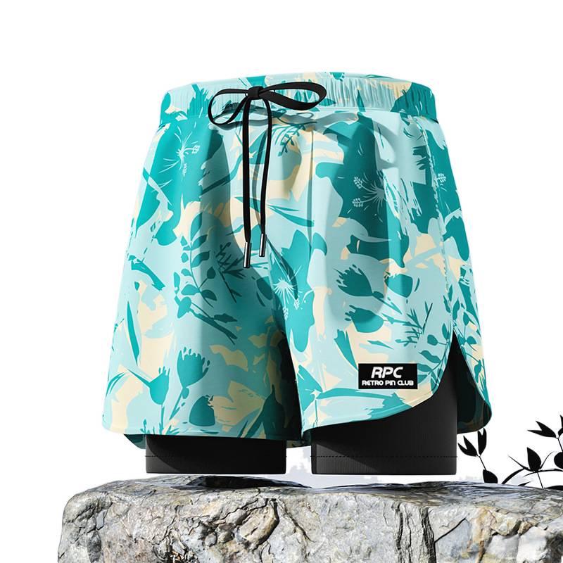 Herren Doppellagige Square-Leg Badehose - Fünf-Punkt-Stil, Anti-Peinlichkeit, Professionelle Strandbekleidung für Erwachsene.