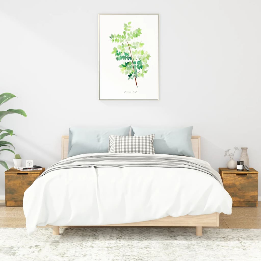 Nightstands 2 pcs Smoked Oak 40 x 39 x 40 cm