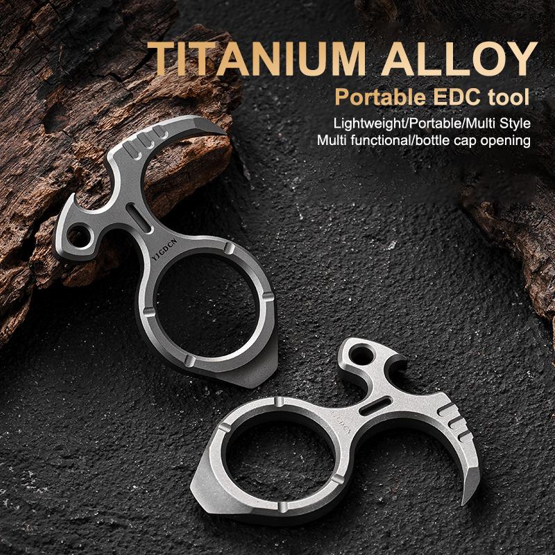 Portachiavi in Lega di Titanio Multifunzionale Strumento Edc da Esterno Leva in Lega di Titanio Portatile Levatore di Chiodi